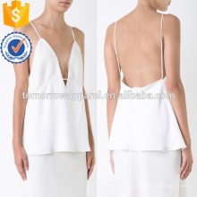 Algodão branco Spaghetti Strap com decote em V camisola de alças de verão para a menina Sexy Fabricação Atacado Moda Feminina Vestuário (TA0054T)